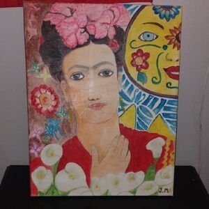 Vibrant Frida Kahlo Inspired Canvas Art